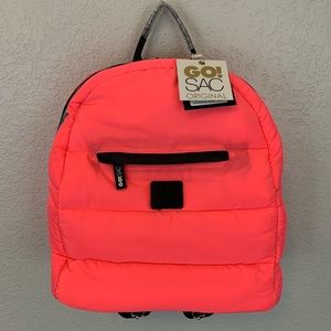 GO! SAC Neon Coral Backpack NWT puffer pink black
